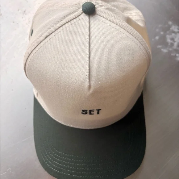 SET Active Two-Tone (Tan/Green) Baseball Hat (Unisex) - Picture 2 of 4